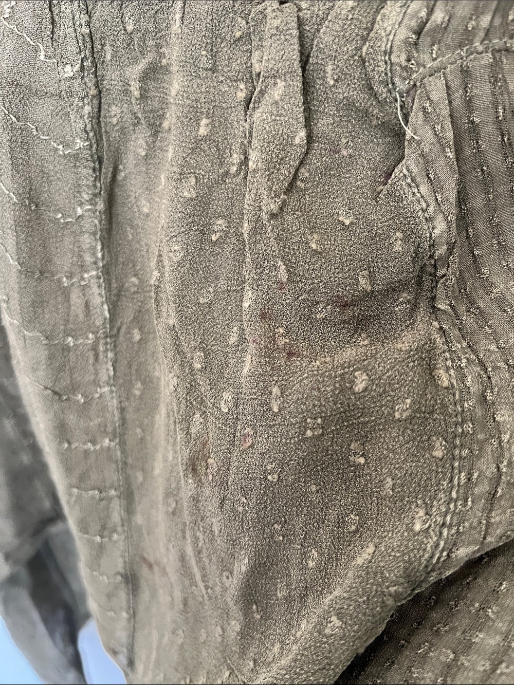 Venezia Olive Embroidered V-Neck Button Tunic - Picture 10 of 11
